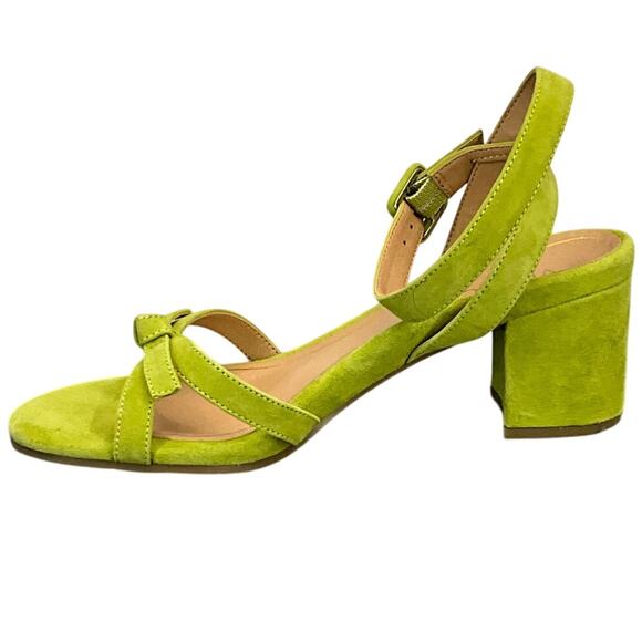 Vionic Rosabel Lime Green Suede Ankle Cross Strap Platform Heel Sandal Women 8M - Picture 3 of 10